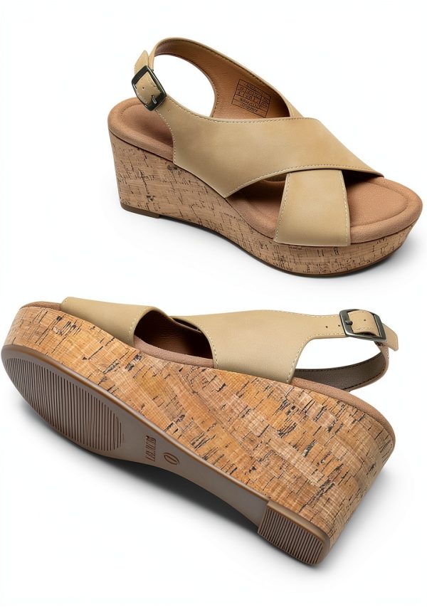 DREAM PAIRS Womens Wedge Sandals Criss Cross Platform Heels-4