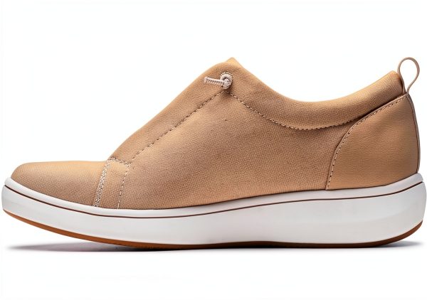 Clarks BreezeSky Lace Womens Sneakers Sand Textile Comfort-2