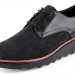 Clarks Womens Loafers Black Tweed Slip On Wedge Heel-0