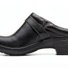 Clarks Angie Mist Clogs Black Leather Womens Slip On-5