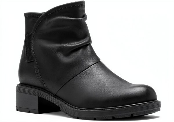 Clarks Womens Ankle Boots Black Leather Comfort Cushion-0