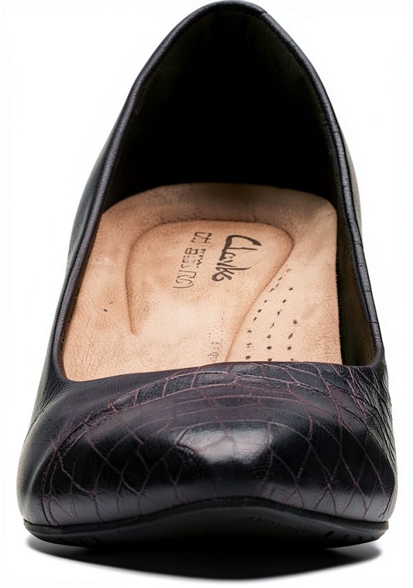 Clarks Kataleyna Rose Womens Pumps Black Croc Leather-5