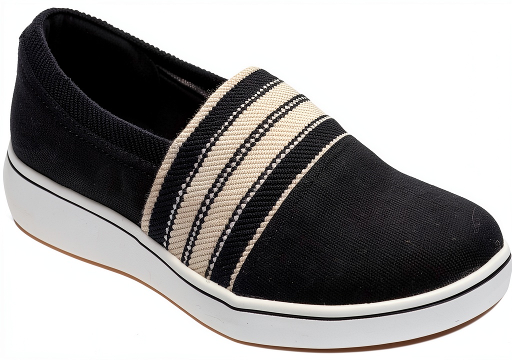Clarks Womens Slip On Sneakers Cushioned Footbed Sand Black shown in real-world use during travel and daily activities