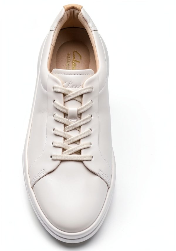 Clarks Womens Sneakers Off White Leather Fashion Comfort-3