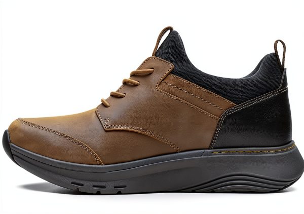 Clarks Mens Leather Sneakers Comfort Casual Shoes Black Grey-1