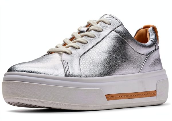 Clarks Womens Fashion Sneakers Leather Platform Comfort-0