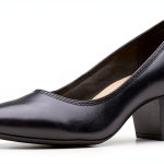 Clarks Womens Pumps Black Leather Comfort Footbed-0