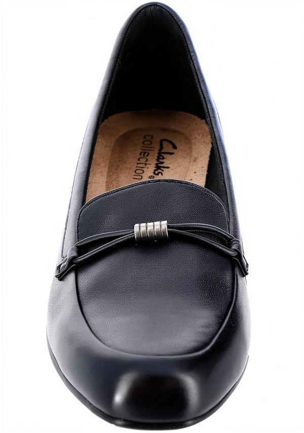 Clarks Womens Loafers Black Leather Slip On Comfort-6