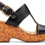 Clarks Womens Wedge Sandals Leather Comfort Footbed-0