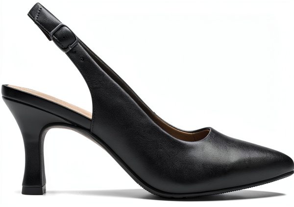 Clarks Womens Leather Pumps Slingback Design Comfort Footbed-2