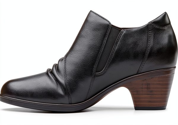 Clarks Womens Ankle Boots Side Zipper Dark Brown Leather-2