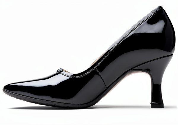 Clarks Womens Pumps Black Patent Synthetic Comfort Heels-2