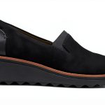 Clarks Womens Loafers Black Suede Slip On Comfort-0