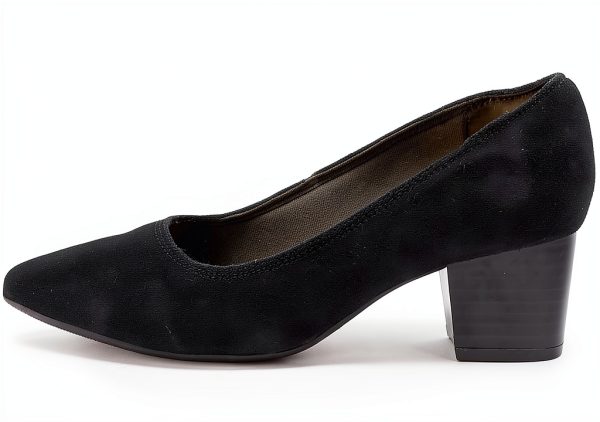 Clarks Womens Pumps Black Suede Comfortable Work Shoes-1