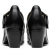 Clarks Womens Black Leather Pumps Comfort Heel Shoes-5