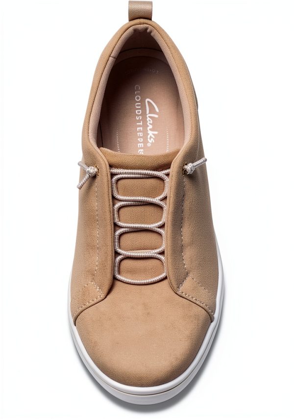 Clarks BreezeSky Lace Womens Sneakers Sand Textile Comfort-6