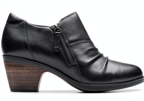 Clarks Womens Ankle Boots Side Zipper Dark Brown Leather-1