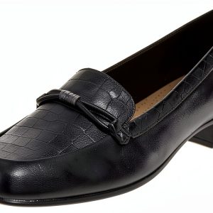 Clarks Womens Loafers Black Leather Slip On Comfort-0