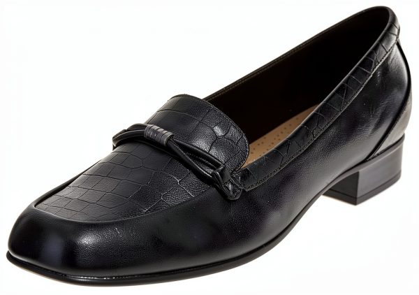 Clarks Womens Loafers Black Leather Slip On Comfort-0