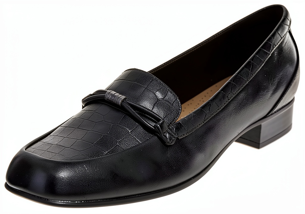 Clarks womens loafers in black leather and tan leather styles