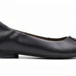 Clarks Womens Flats Black Leather Slip On Comfort Footbed-0