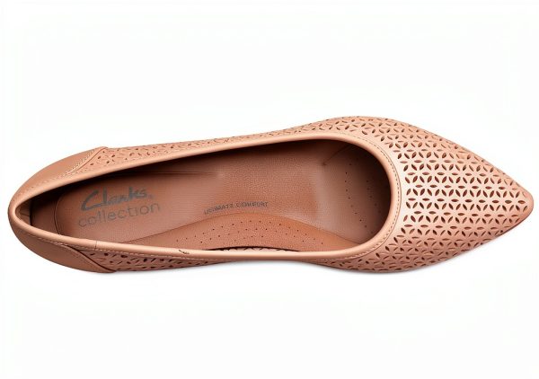 Clarks Womens Leather Pumps Slip On Comfort Footbed-5