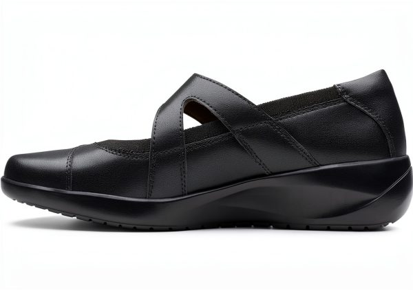 Clarks Kaetlyn Jane Womens Black Leather Flats Comfort-2