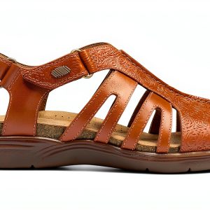 Clarks April Belle Womens Flat Sandals Tan Leather Comfort-0