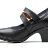 Clarks Womens Black Leather Pumps Comfort Heel Shoes-2