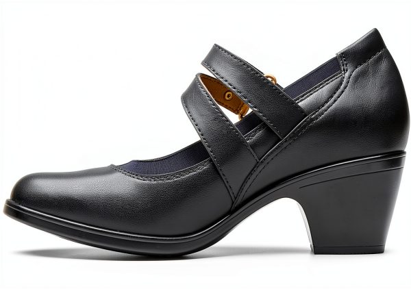 Clarks Womens Black Leather Pumps Comfort Heel Shoes-2