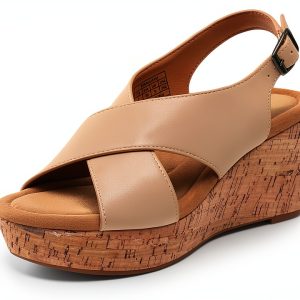 DREAM PAIRS Womens Wedge Sandals Criss Cross Platform Heels-0