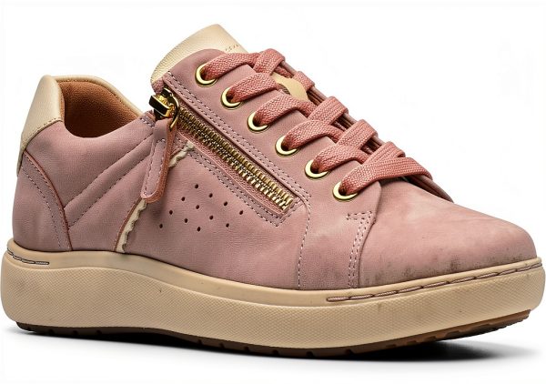 Clarks Womens Sneakers Nubuck Suede Zip Casual Comfort-0